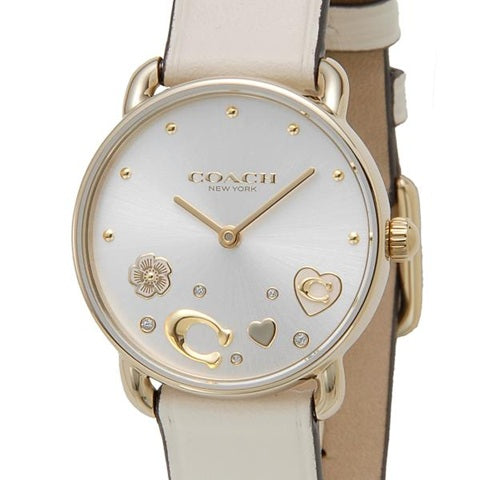 COACH ELLIOT BEIGE LEATHER STRAP LADIES WATCH 14504305