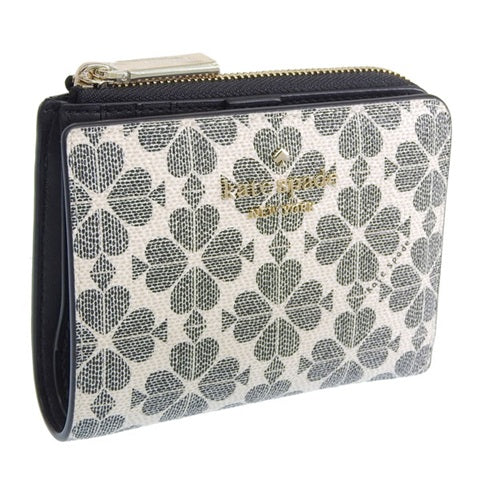 KATE SPADE MADISON SMALL L ZIP WALLET KK894 SPADE FLOWER BLACK MULTI
