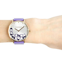 COACH BOXED PERRY QUARTZ WATCH WOMEN 14504135 ANALOG 36MM VIOLET
