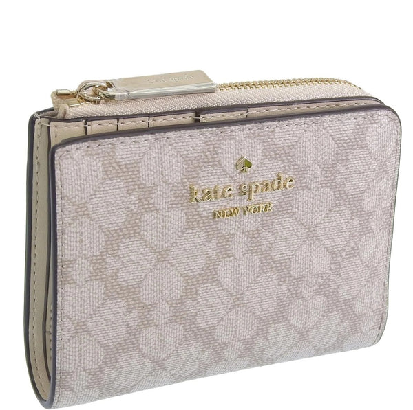 KATE SPADE MADISON SMALL L ZIP WALLET KK894 SPADE FLOWER BEIGIE