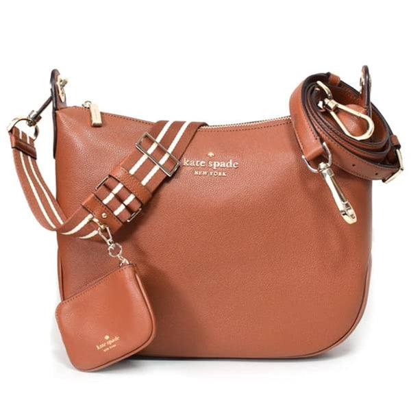KATE SPADE ROSIE CROSSBODY PEBBLE LEATHER DOUBLE STRAPS K5807 EXTRA POUCH BROWN