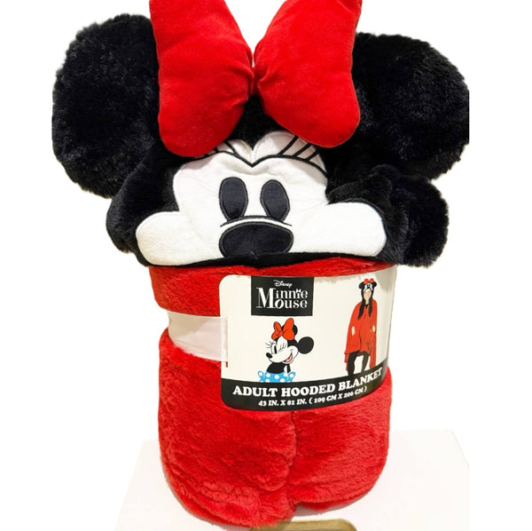 MINNIE MOUSE SOFT FLEECE HOODED THROW COSY HOODIE BLANKET 109x206cm