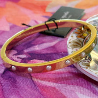 KATE SPADE PEARL HINGED BANGLE  GOLDEN BRACELET