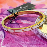 KATE SPADE SPOT THE SPADE ENAMEL HINGED BANGLE BRACELET IN WHITE O0RU2565 / KJ727