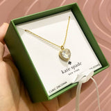 KATE SPADE NEW YORK MY LOVE PAVÉ HEART CRYSTAL PENDANT KG227 BOXED