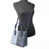 MICHAEL KORS WOMEN'S MERCER MEDIUM COLOR-BLOCK LOGO CROSSBODY BAG NAVY MULTI 35F4SM9M2B