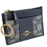 COACH MINI ID SKINNY IN SIGNATURE JACQUARD IN  MIDNIGHT NAVY CU988