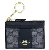 COACH MINI ID SKINNY IN SIGNATURE JACQUARD IN  MIDNIGHT NAVY CU988