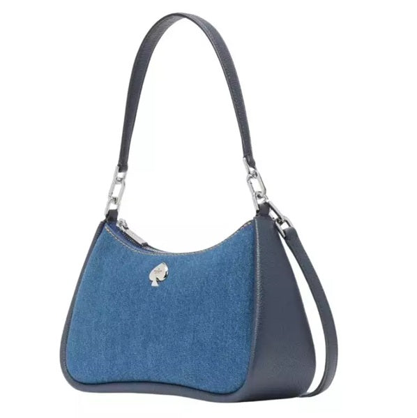KATE SPADE KAYLA DENIM CONVERTIBLE SHOULDER BAG BLUE MULTICOLOR  KK080