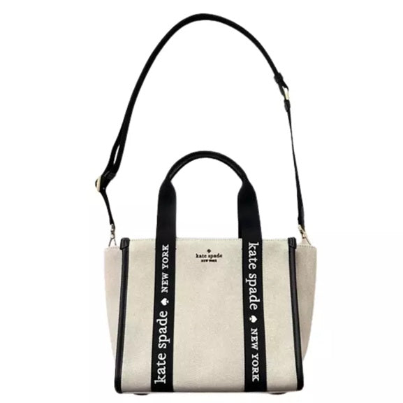 KATE SPADE KIP MINI CANVAS TOTE BAG IN NATURAL MULTI KL062