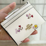 COACH MINI SKINNY ID CASE WITH HEART PRINT GOLD/CHALK MULTI CW967