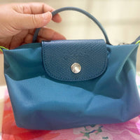 LONGCHAMP LE PLIAGE GREEN POUCH WITH HANDLE 34175 919 P89 PEACOCK