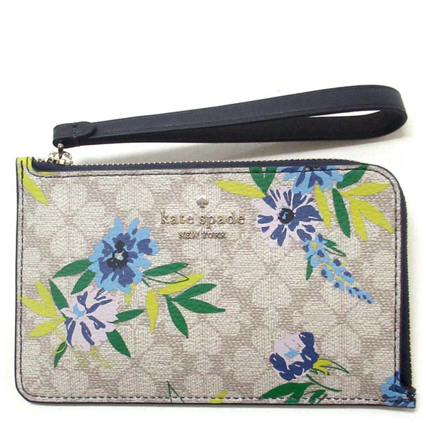 KATE SPADE SMALL WRISTLET LUCY SMALL L-ZIP WRISTLET FLOWER KK936