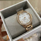 MICHAEL KORS SAGE THREE-HAND ROSE GOLD TONE STAINLESS STEEL WATCH