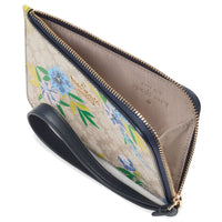 KATE SPADE SMALL WRISTLET LUCY SMALL L-ZIP WRISTLET FLOWER KK936