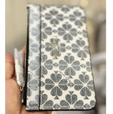 KATE SPADE LUCY FLOWER FLORAL LARGE L-ZIP WRISTLET IN BLACK MULTI KG487