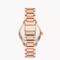 MICHAEL KORS SAGE THREE-HAND ROSE GOLD TONE STAINLESS STEEL WATCH