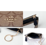 COACH MINI SKINNY ID CASE IN SIGNATURE CANVAS 88208 F88208 LIGHT BROWN