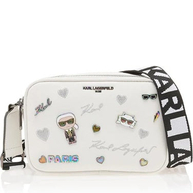 KARL LAGERFELD PARIS MAYBELLE CROSSBODY BAG WHITE BOUTIQUE COLLECTION