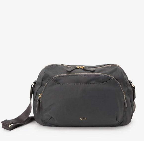 AGNES B CROSSBODY TRAVEL BAG  FROM JAPAN NYLON BAG GREY