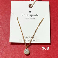 KATE SPADE YOU'RE A GEM PAVE HALO PENDANT IN CLEAR/ ROSE GOLD KK012