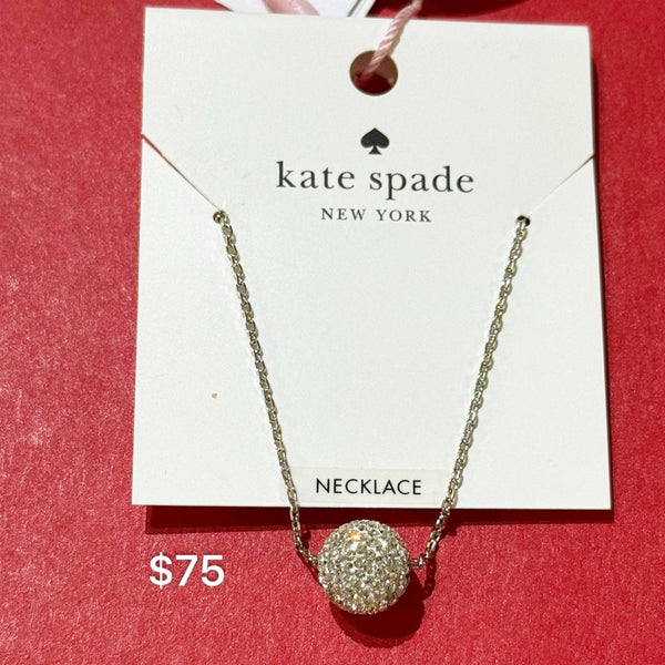 KATE SPADE RAZZLE DAZZLE MINI PENDANT NECKLACE KB744 SILVER TONE