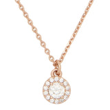 KATE SPADE YOU'RE A GEM PAVE HALO PENDANT IN CLEAR/ ROSE GOLD KK012