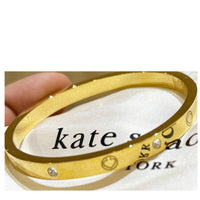KATE SPADE RHINE STONE HINGED BANGLE GOLDEN WBRUI002
