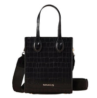 MARCS MINI CROSSBODY  VERTICAL BAG VEGAN LEATHER BLACK CROC