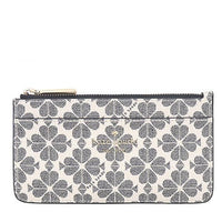 KATE SPADE SPADE FLOWER LARGE SLIM CARD HOLDER IN BLACK MULTI KK895