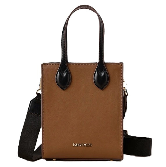 MARCS MINI CROSSBODY  VERTICAL BAG VEGAN LEATHER BROWN NUDE