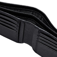 SALVATORE FERRAGAMO GANCINI MEN BIFOLD WALLET DOUBLE BILL BLACK