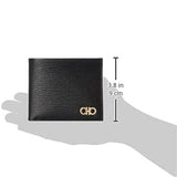 SALVATORE FERRAGAMO GANCINI MEN BIFOLD WALLET DOUBLE BILL BLACK
