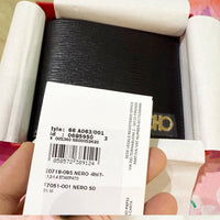 SALVATORE FERRAGAMO GANCINI MEN BIFOLD WALLET DOUBLE BILL BLACK