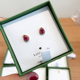 KATE SPADE LIGHT UP THE ROOM HOLIDAY DROP RUBY EARRING KA204