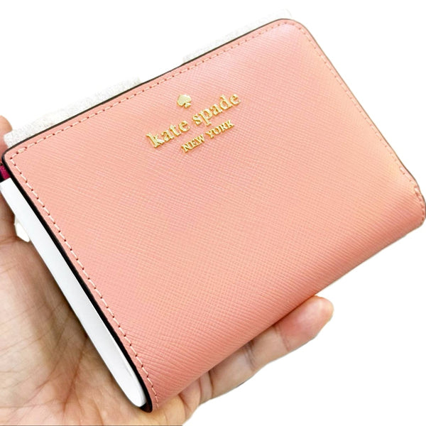 KATE SPADE MADISON SMALL L ZIP WALLET KH615 DARK PINK