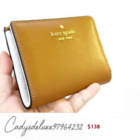 KATE SPADE MADISON SMALL L ZIP WALLET KH615 BROWN CAVERN CLAY