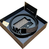 MICHAEL KORS SIGNATURE LOGO CARD CASE AND BELT GIFT SET BROWN/BLACK 36S4LGFY6B