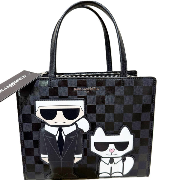 KARL LAGERFELD PARIS MAYBELLE SATCHEL CROSSBODY BAG BLACK KARL & CAT