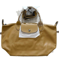 LONGCHAMP XTRA LE PLIAGE SMALL(MEDIUM)  SHORT HANDLE WITH SLING 1512 987 004 TOBACCO FULL LEATHER