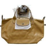 LONGCHAMP XTRA LE PLIAGE SMALL(MEDIUM)  SHORT HANDLE WITH SLING 1512 987 004 TOBACCO FULL LEATHER