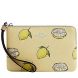 COACH CORNER ZIP WRISTLET WITH LEMON PRINT - GARDEN GLADE MULTI CBB80