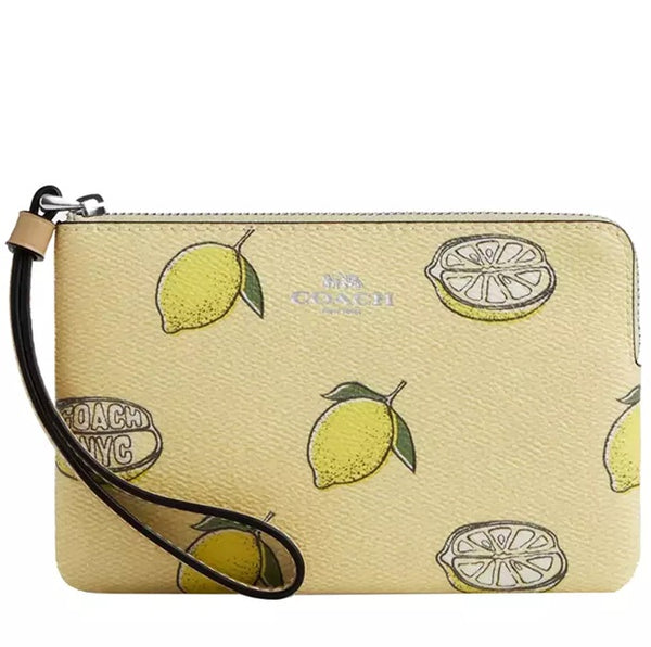 COACH CORNER ZIP WRISTLET WITH LEMON PRINT - GARDEN GLADE MULTI CBB80