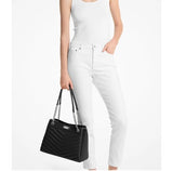 MICHAEL KORS WHITNEY MEDIUM QUILTED TOTE BAG 35R4SWHT6U SILVER