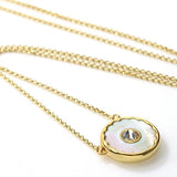 MARC JACOBS DOUBLE SIDED  THE MEDALLION MOP PENDANT J341MT7PF21 MOP/GOLD REVERSIBLE