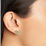 KATE SPADE BOW MEETS GIRL STUD EARRINGS GOLDEN BOX