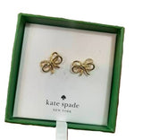 KATE SPADE BOW MEETS GIRL STUD EARRINGS GOLDEN BOX