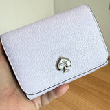KATE SPADE KAYLA SMALL L-ZIP WALLET KK056 FULL LEATHER LAVENDER LIGHT FROZ