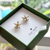 KATE SPADE FRESH SQUEEZE PEARL DAISY FLOWER STUD EARRINGS CREAM/GOLD BOXED