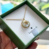 KATE SPADE BOXED LOGO ON PEARLS PENDANT NECKLACE KG842